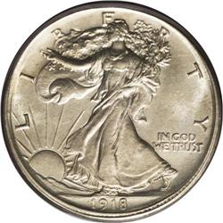 1918-S 50C Walking Liberty Half--Broadstruck Out of Co 
