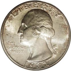 1932-D 25C MS64 PCGS. Blue-green and golden-tan embrac 