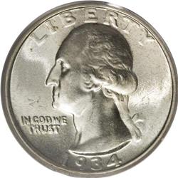 1934 25C Doubled Die Obverse MS64 PCGS. FS-009. Pronou 