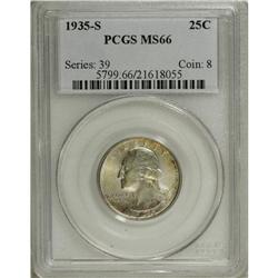 1935-S 25C MS66 PCGS. Beautifully patinated with coppe 