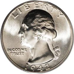 1942 25C MS67 PCGS. The 1942-P boasts the highest mint 