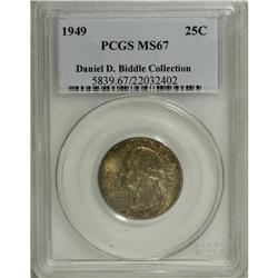 1949 25C MS67 PCGS. Ex: Daniel D. Biddle Collection. D 