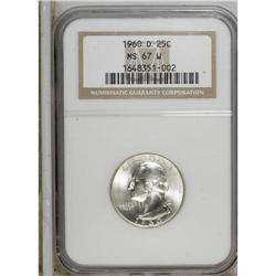 1960-D 25C MS67 W NGC. This essentially brilliant Supe 