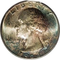 1963 25C MS67 PCGS. Splendid ocean-blue margins encomp 