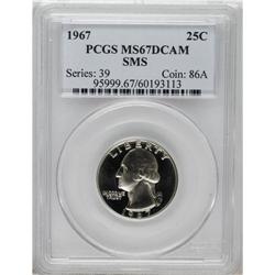 1967 25C SMS MS67 Deep Cameo PCGS. A shining and essen 