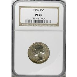 1936 25C PR64 NGC. Choice and moderately reflective be 
