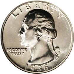 1936 25C PR66 NGC. Bright reflective surfaces exhibit 