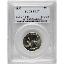 1937 25C PR67 PCGS. An exceptional Superb proof exampl 