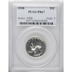 1938 25C PR67 PCGS. An overlooked early modern proof w 