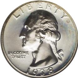 1938 25C PR68 S NGC. The silver-gray surfaces are ext 