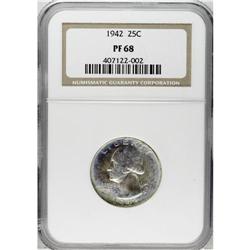 1942 25C PR68 NGC. Crisply struck with just a hint of 