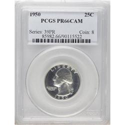 1950 25C PR66 Cameo PCGS. This fully brilliant and pro 