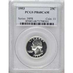 1953 25C PR68 Cameo PCGS. An attractive example that h 
