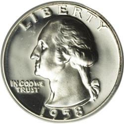 1958 25C PR68 Deep Cameo PCGS. Fewer than 30 1958 proo 