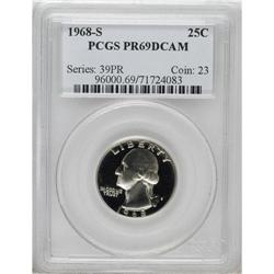 1968-S 25C PR69 Deep Cameo PCGS. Boldly impressed with 