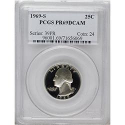1969-S 25C PR69 Deep Cameo PCGS. The gleaming fields a 