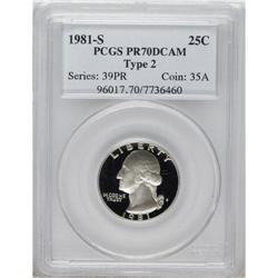 1981-S 25C Type Two PR70 Deep Cameo PCGS. The Type Two 