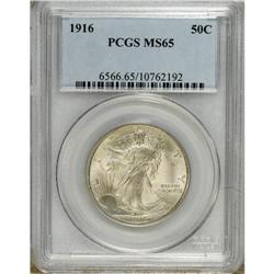 1916 50C MS65 PCGS. An opaque layer of silvery-green, 