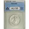Image 1 : 1916-S 50C AU58 ANACS. Lustrous and well struck with a 