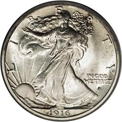 1916-S 50C MS64 PCGS. The mintage of the first-year 19 