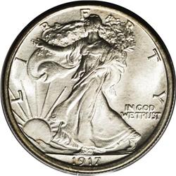 1917 50C MS66 PCGS. The 1917 Walker tends to be highly 