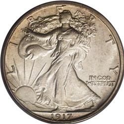 1917-S 50C Reverse MS64 PCGS. Generally untoned and lu 