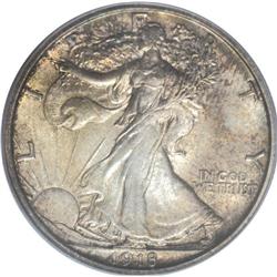 1918-D 50C MS64 PCGS. The 1918-D is a scarce issue amo 