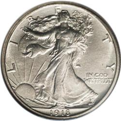 1918-S 50C MS64 NGC. A challenging early branch mint i 