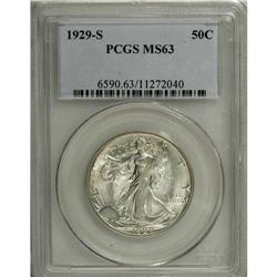 1929-S 50C MS63 PCGS. A frosty and lustrous example wi 