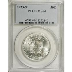 1933-S 50C MS64 PCGS. Frosty and largely untoned with 