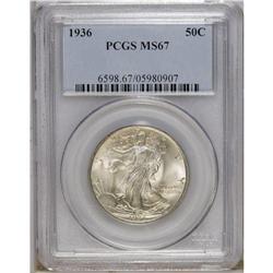 1936 50C MS67 PCGS. On this lustrous Superb Gem, Liber 