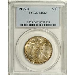 1936-D 50C MS66 PCGS. Golden-brown patination accented 