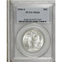 1936-S 50C MS66 PCGS. A highly appealing representativ 