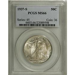 1937-S 50C MS66 PCGS. Razor-sharp definition is noted 