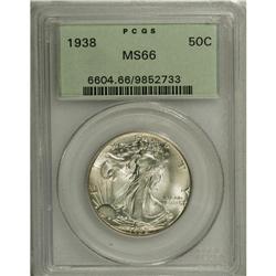 1938 50C MS66 PCGS. Beautiful satin luster radiates fr 