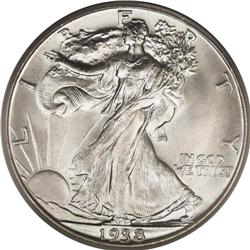 1938-D 50C MS66 PCGS. Lovely satiny effulgence shines 