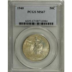 1940 50C MS67 PCGS. Original green-gray toning cedes t 