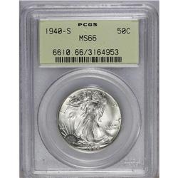 1940-S 50C MS66 PCGS. Lime and ice-blue tints grace th 