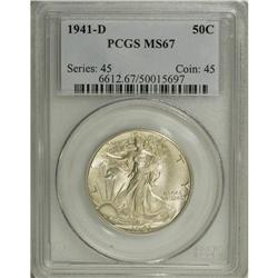 1941-D 50C MS67 PCGS. A suitably struck Superb Gem, fr 