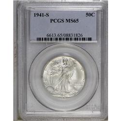 1941-S 50C MS65 PCGS. This well struck silver-gray Gem 