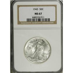 1943 50C MS67 NGC. A gleaming and solidly struck Super 