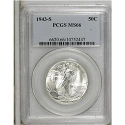 1943-S 50C MS66 PCGS. A well struck and highly lustrou 