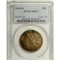 1944-D 50C MS67 PCGS. A lovely Superb Gem with magnifi 