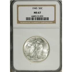 1945 50C MS67 NGC. Both sides of this highly lustrous 