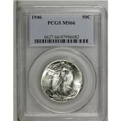 1946 50C MS66 PCGS. Crisply struck design elements emb 