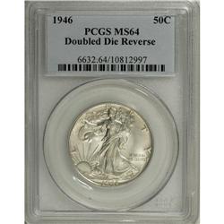 1946 50C Doubled Die Reverse MS64 PCGS. FS-011. PLURIB 