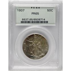1937 50C PR65 PCGS. Rich apricot toning graces the obv 