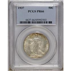 1937 50C PR66 PCGS. Speckles of olive-gold make occasi 