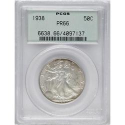 1938 50C PR66 PCGS. Hints of sky-blue and apricot visi 