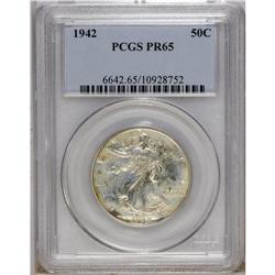 1942 50C PR65 PCGS. Exquisitely struck with deep refle 